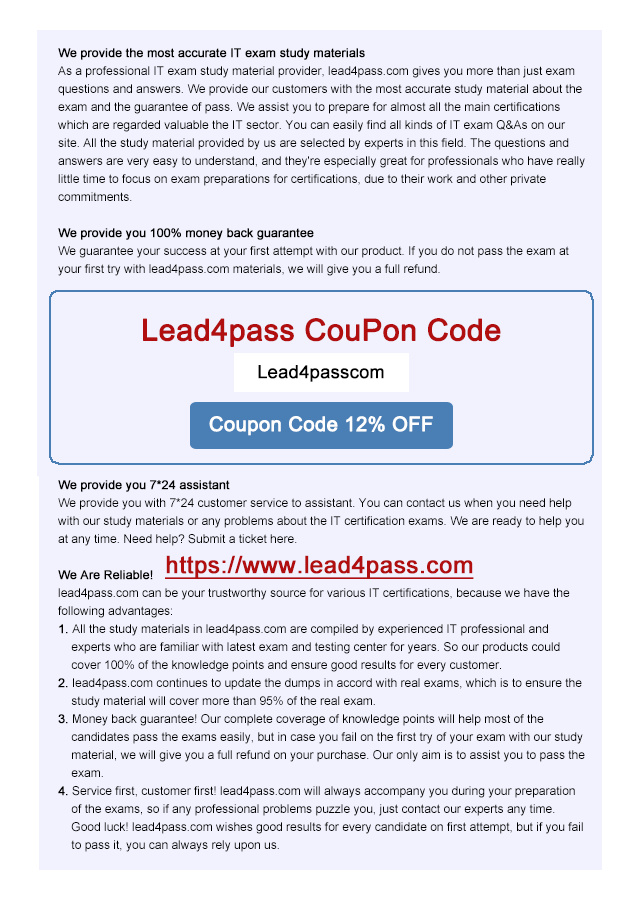 lead4pass 70-346 coupon